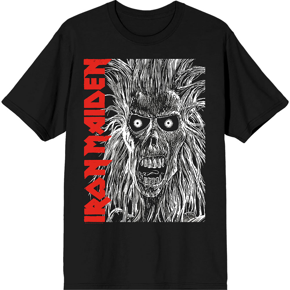 Tričko Iron Maiden - Eponymous Face Red Logo, Unisex,Čierna,XL