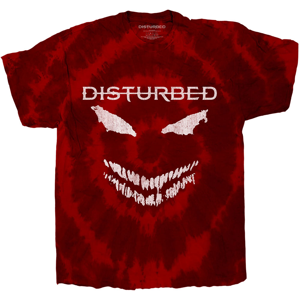 Tričko DISTURBED - Scary Face, Unisex,Červená,XL