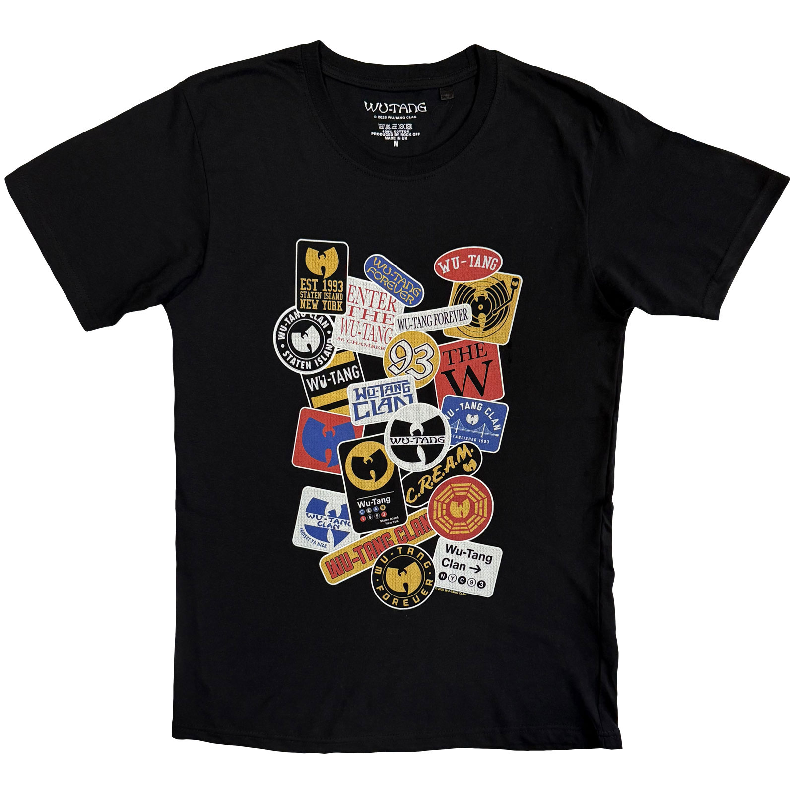 Tričko Wu-Tang Clan - Badges, Unisex,Čierna,XXL