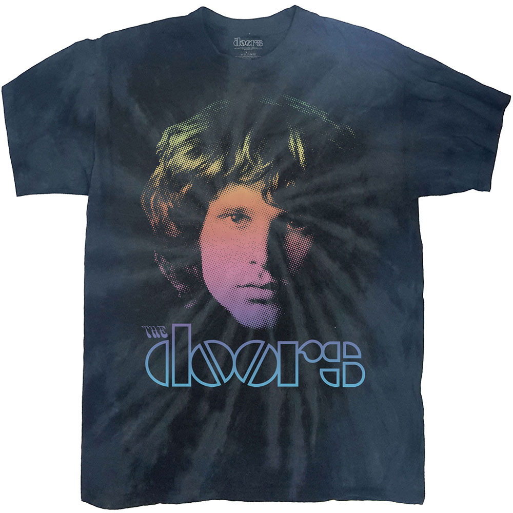 Tričko The Doors - Jim Halftone Gradient, Unisex,Modrá,XXL