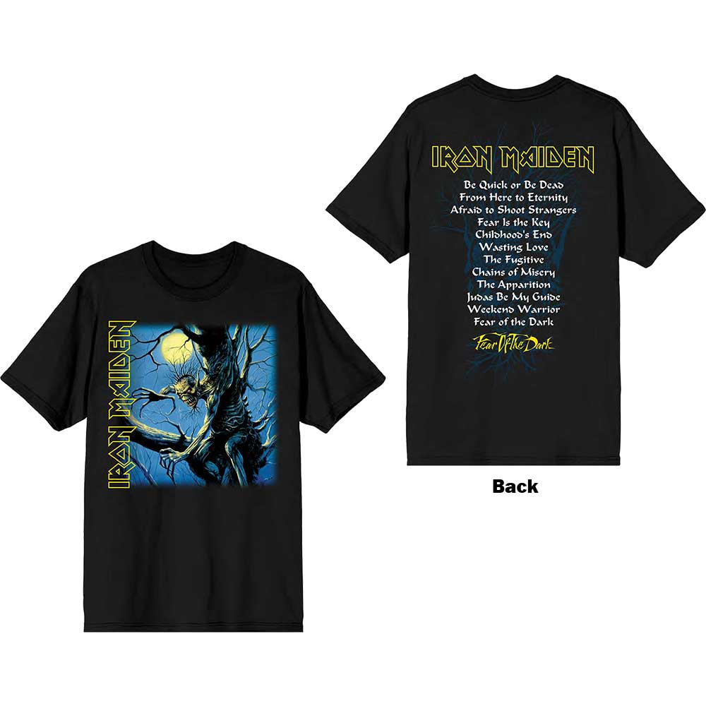 Tričko Iron Maiden - Fear of the Dark Album Tracklisting, Unisex,Čierna,M