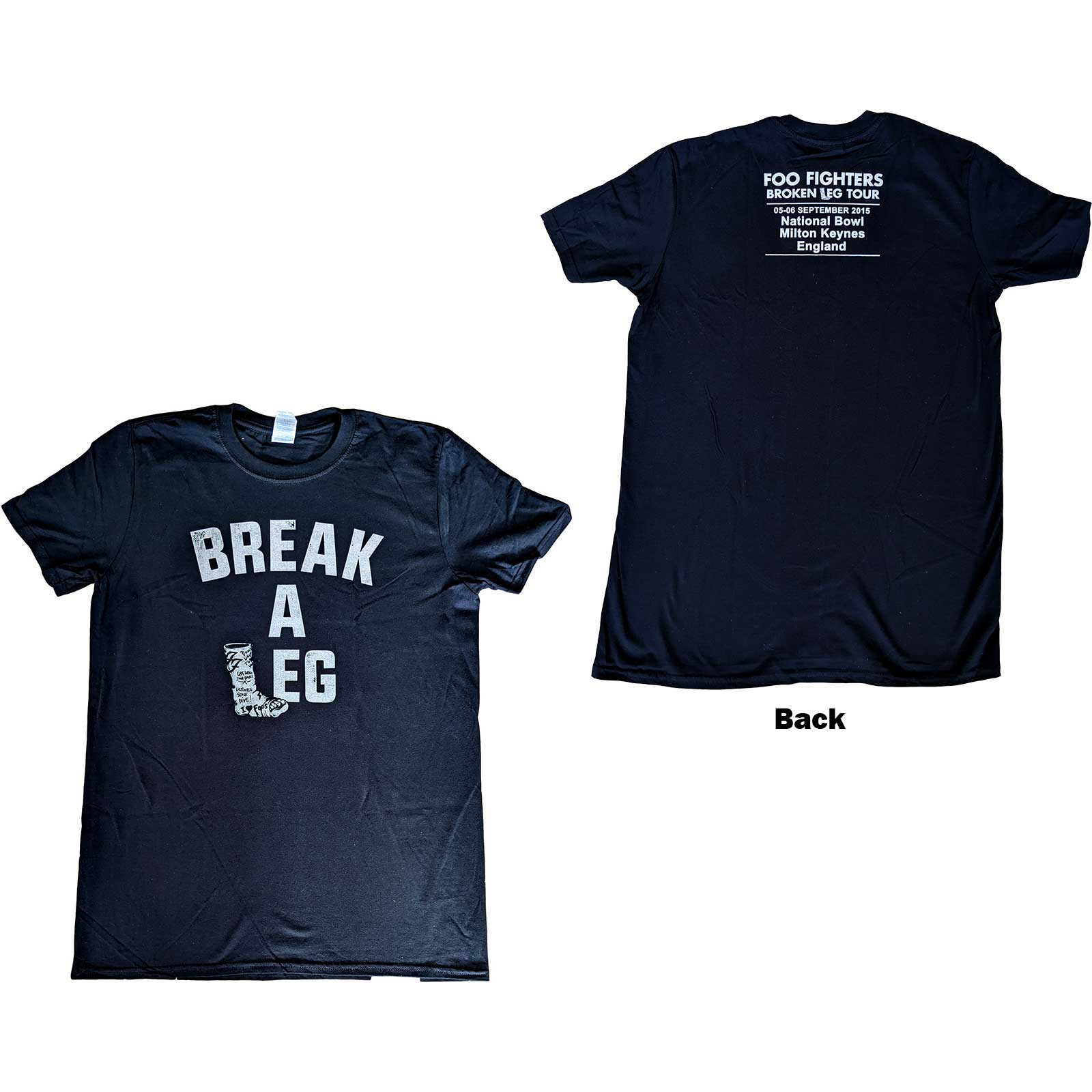 Tričko Foo Fighters - Break A Leg Milton Keynes, Unisex,Čierna,L