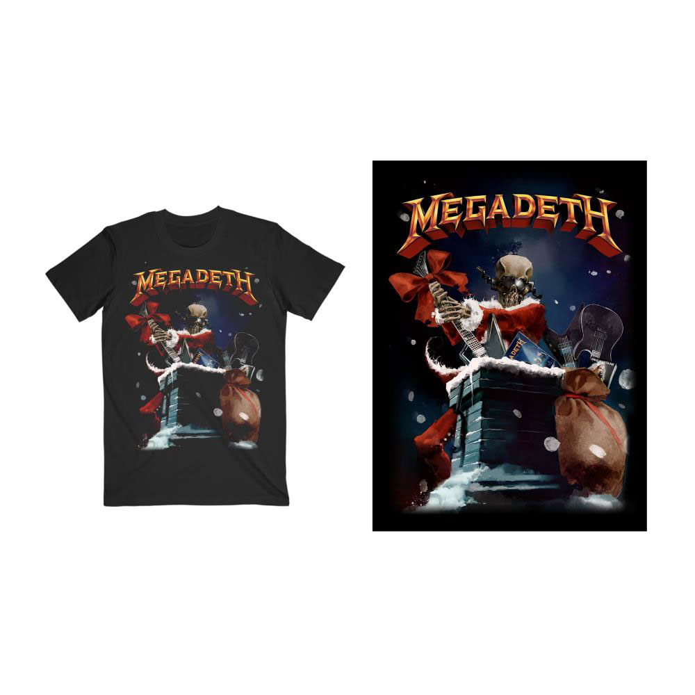 Tričko Megadeth - Santa Vic Chimney, Unisex,Čierna,XXL