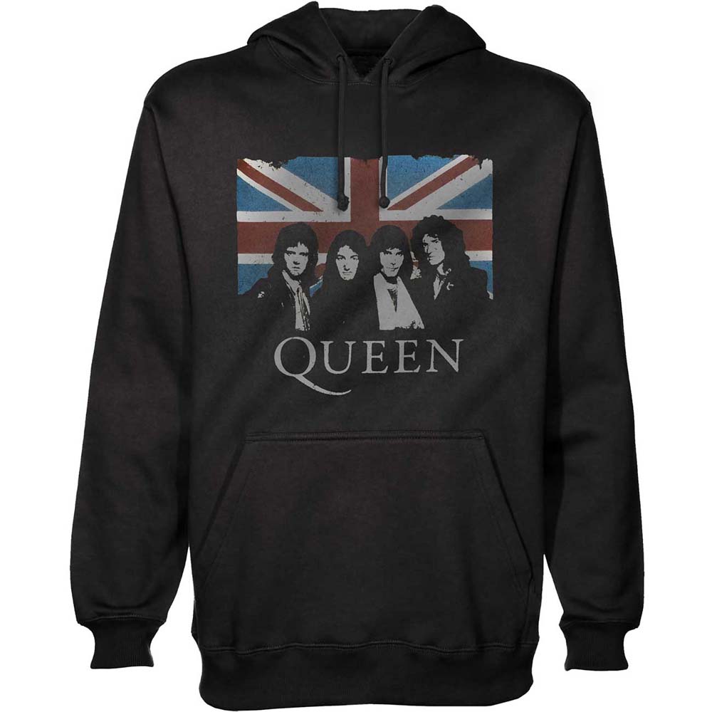 Mikina Queen - Vintage Union Jack, Unisex,Čierna,XXL