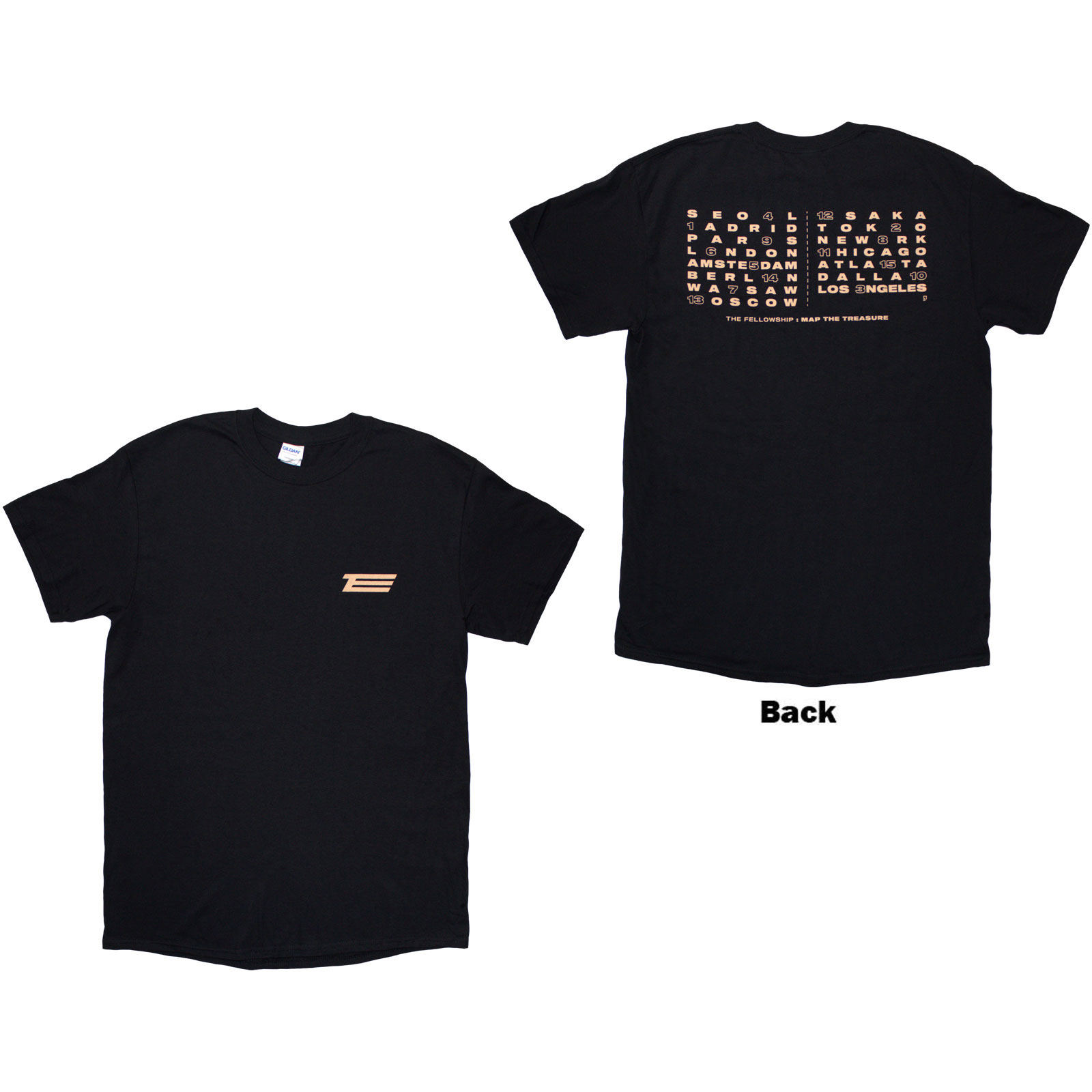 Tričko ATEEZ - Fellowship Map The Treasure, Unisex,Čierna,XL
