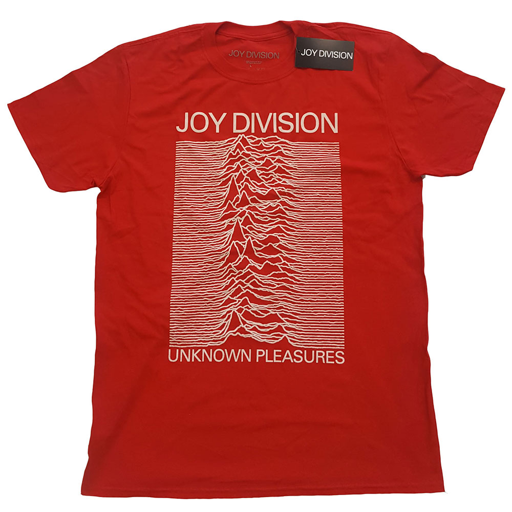 Tričko Joy Division - Unknown Pleasures White On Red, Unisex,Červená,XXL
