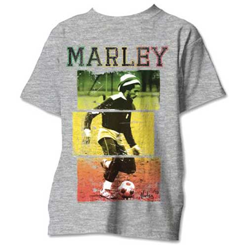 Tričko Bob Marley - Football Text, Unisex,Šedá,XXL