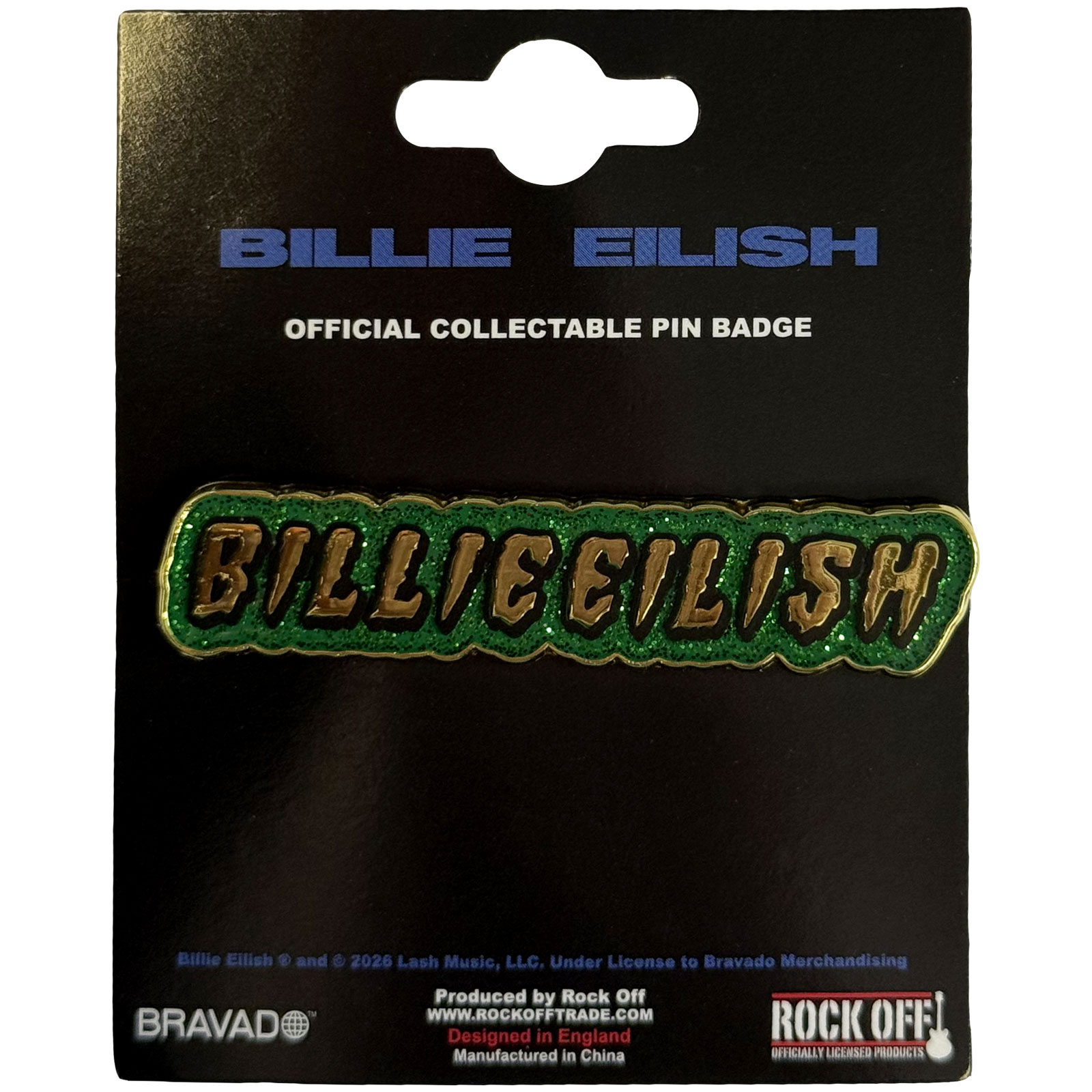 Odznak Billie Eilish - Glitter Logo