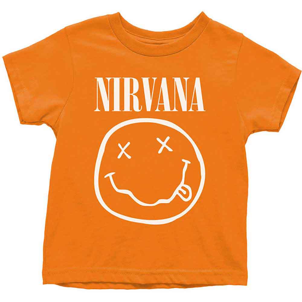Tričko Nirvana - White Happy Face, Dieťa,Oranžová,5 – 6 rokov