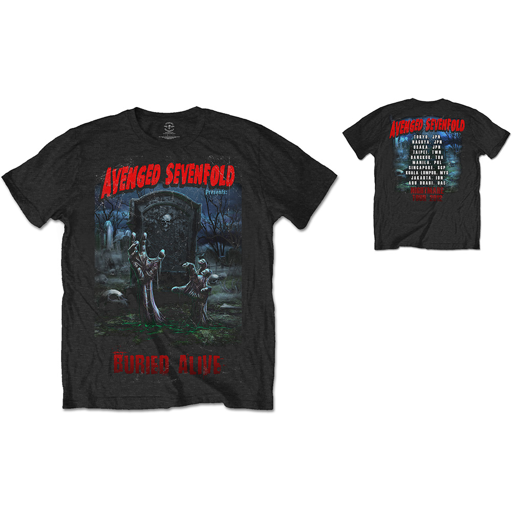 Tričko Avenged Sevenfold A7X - Buried Alive Tour 2012, Unisex,Čierna,XXL