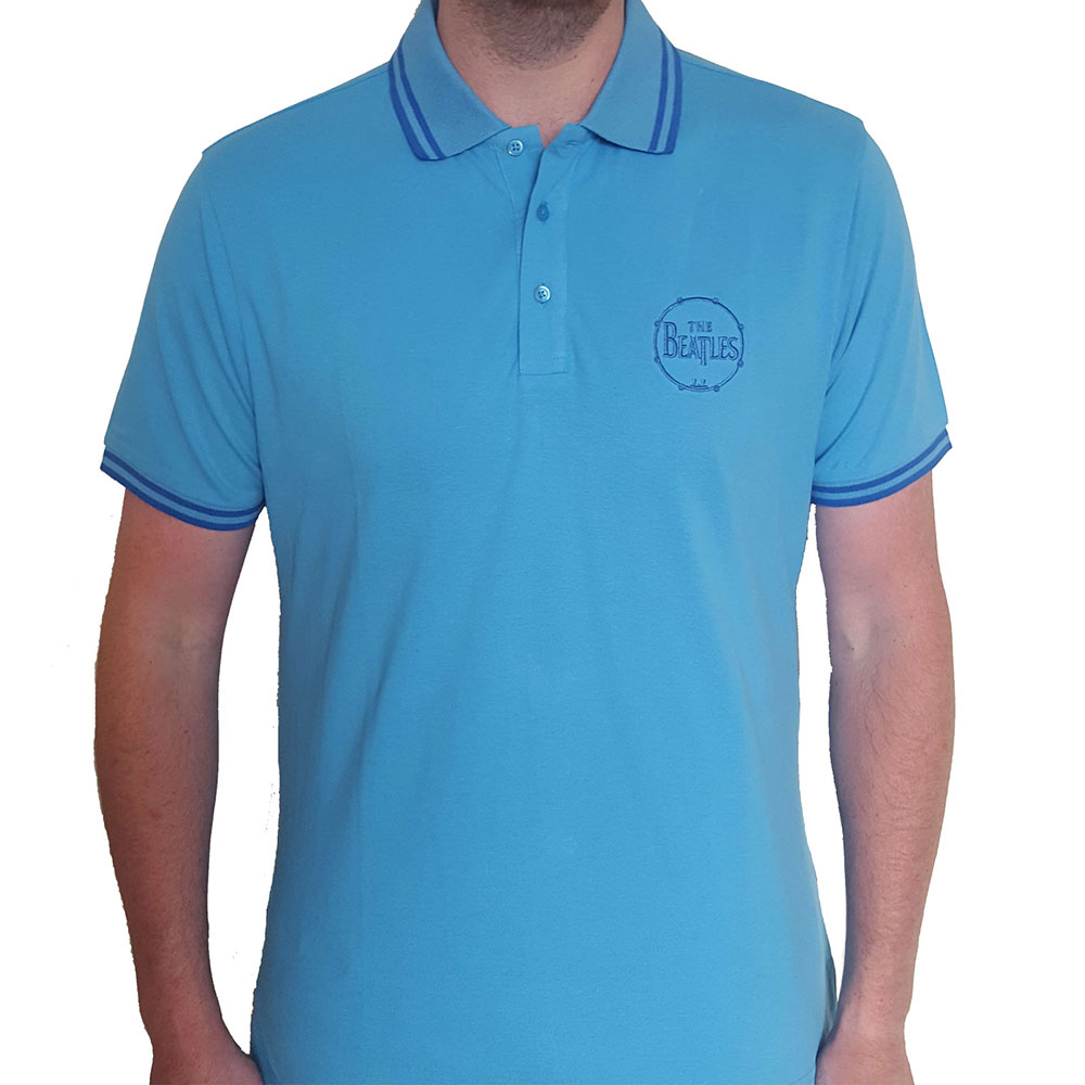 Polokošeľa The Beatles - Drum Logo, Unisex,Modrá,L