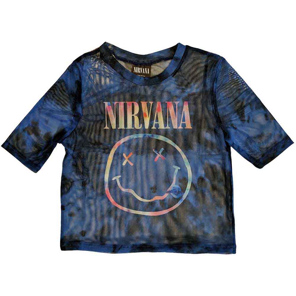 Tielko Nirvana - Pastel Happy Face, Žena,Modrá,XL