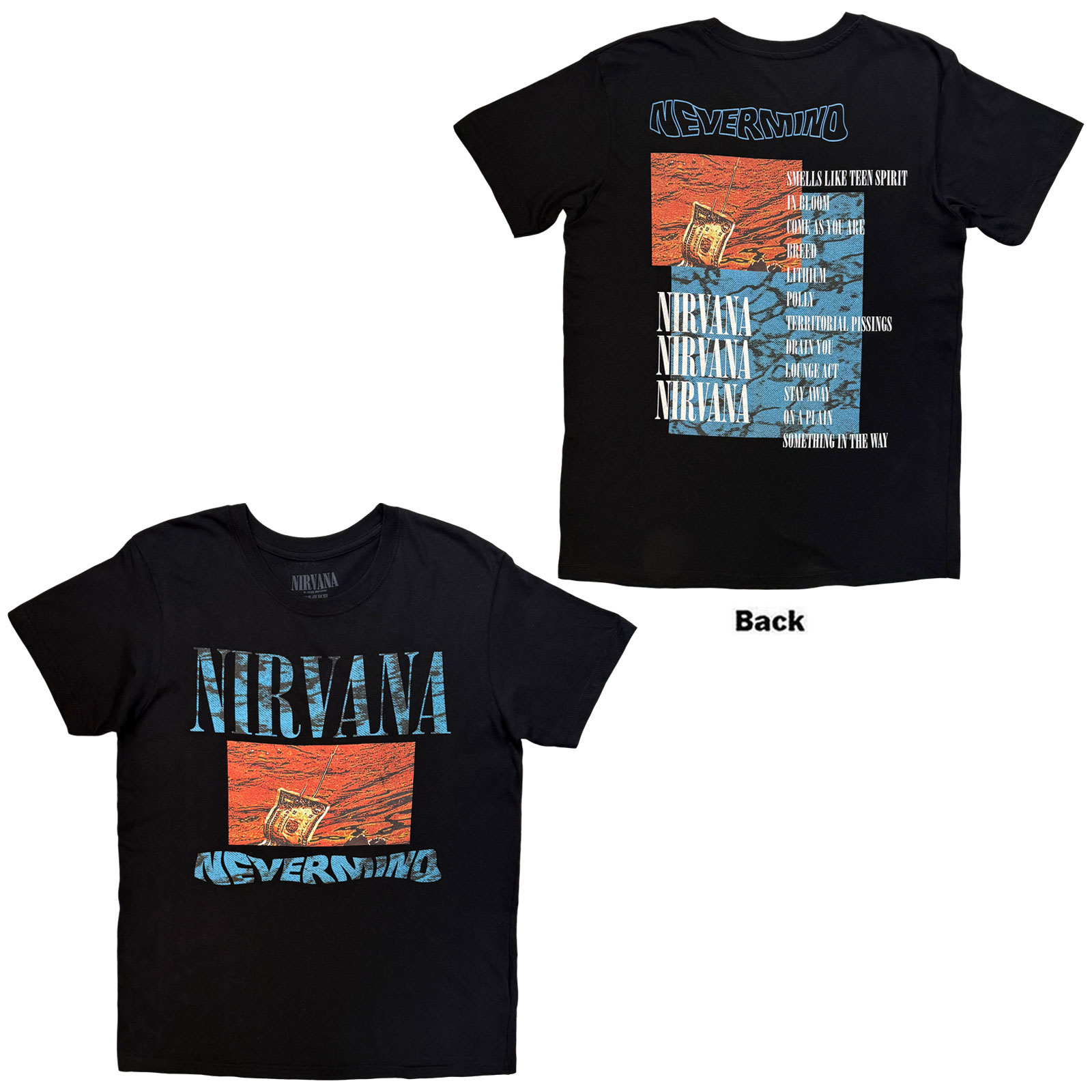 Tričko Nirvana - Waves, Unisex,Čierna,XXL