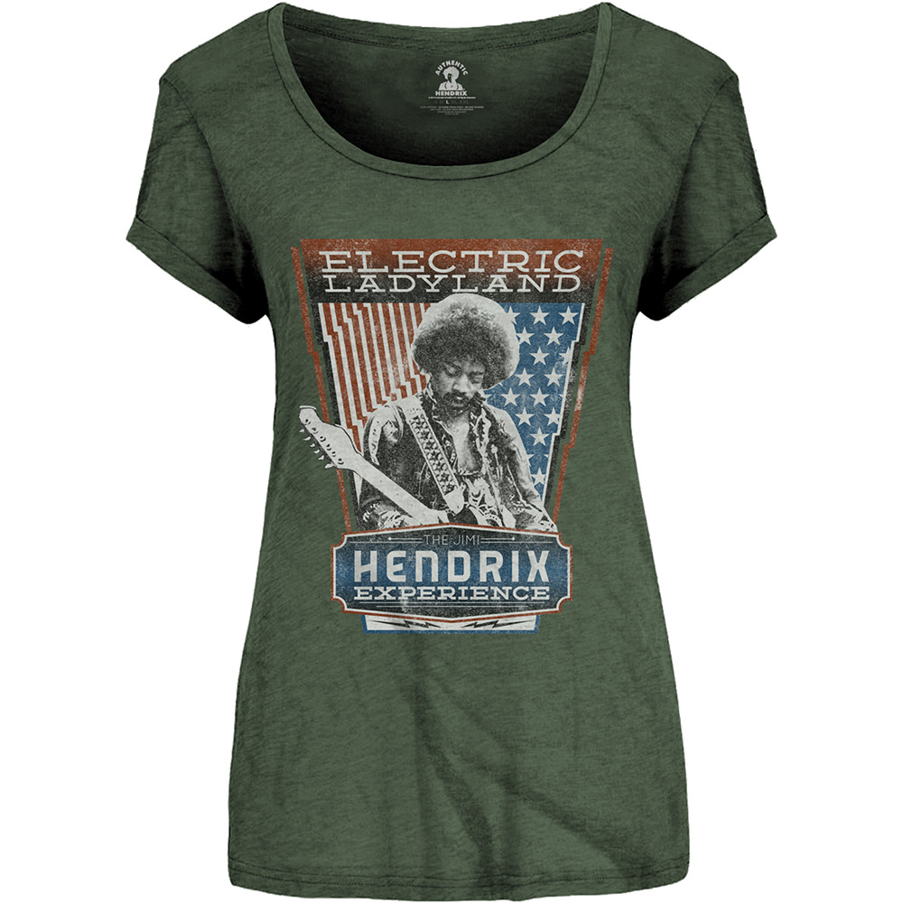 Tričko Jimi Hendrix - Electric Ladyland, Žena,Zelená,XXL