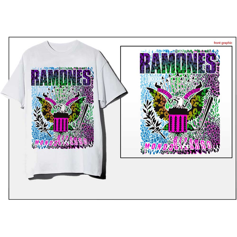 Tričko Ramones - Animal Skin, Unisex,Biela,XXL