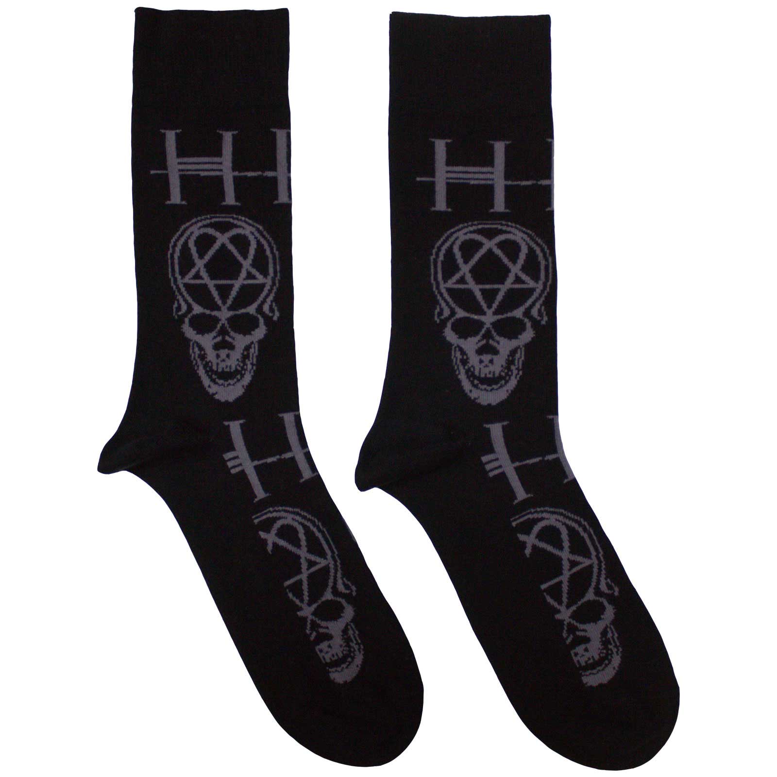 Ponožky HIM - Heartagram Skull, Unisex,Čierna,UK 7 - 11