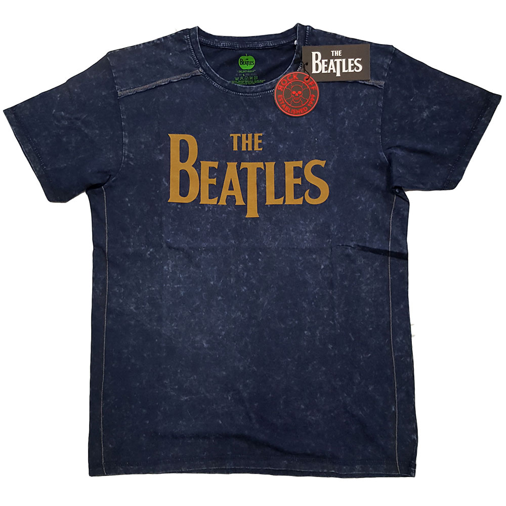 Tričko The Beatles - Drop T Logo, Unisex,Modrá,XXL