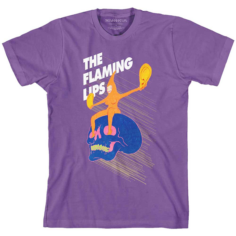 Tričko The Flaming Lips - Skull Rider, Unisex,Fialová,XXL