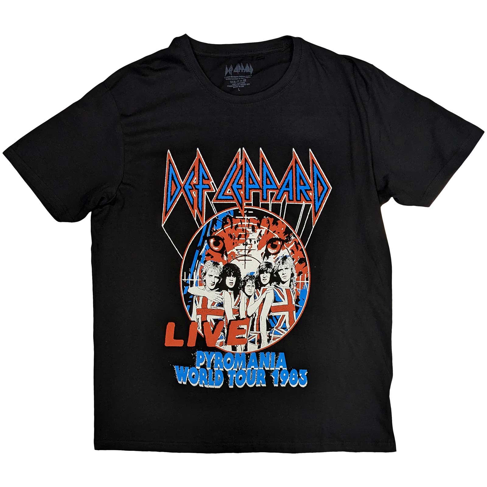 Tričko Def Leppard - Pyro World Tour, Unisex,Čierna,XXL