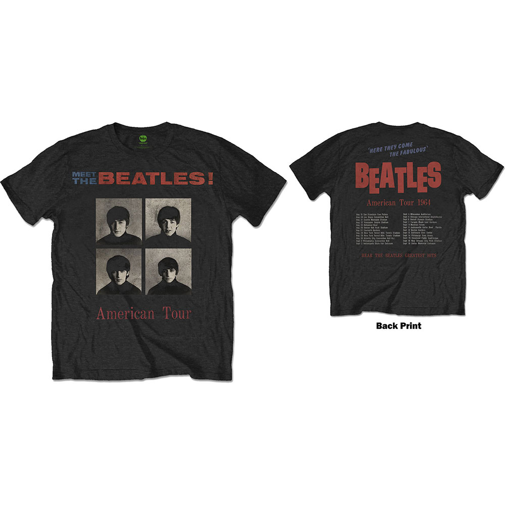 Tričko The Beatles - American Tour 1964, Unisex,Čierna,XXL