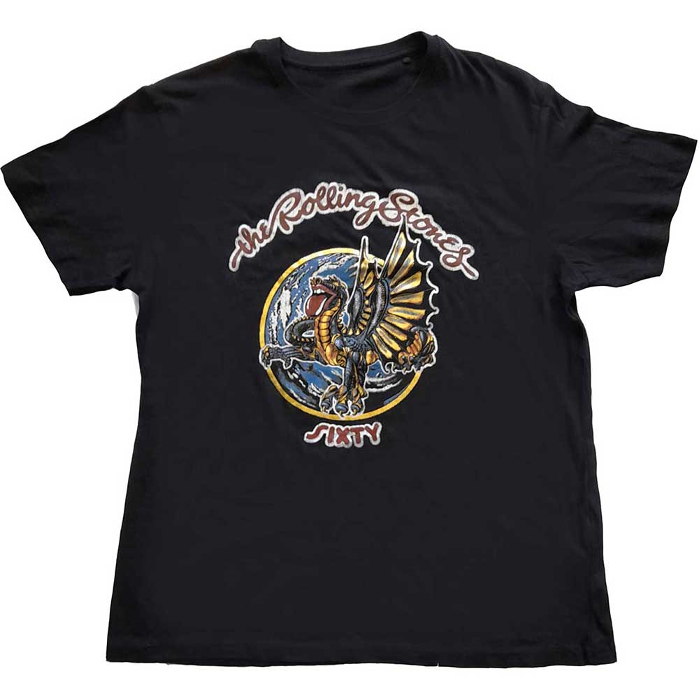 Tričko The Rolling Stones - Sixty Dragon Globe, Unisex,Čierna,XXL