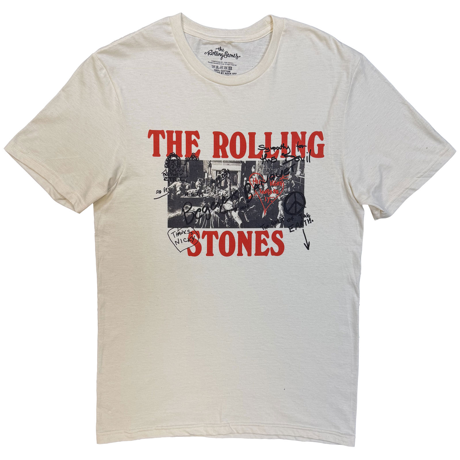 Tričko The Rolling Stones - Beggars Banquet Graffiti, Unisex,Natural,XXL