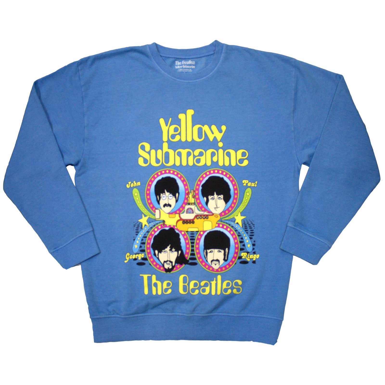 Crewneck The Beatles - Yellow Submarine Heads In Circles, Unisex,Modrá,XXL