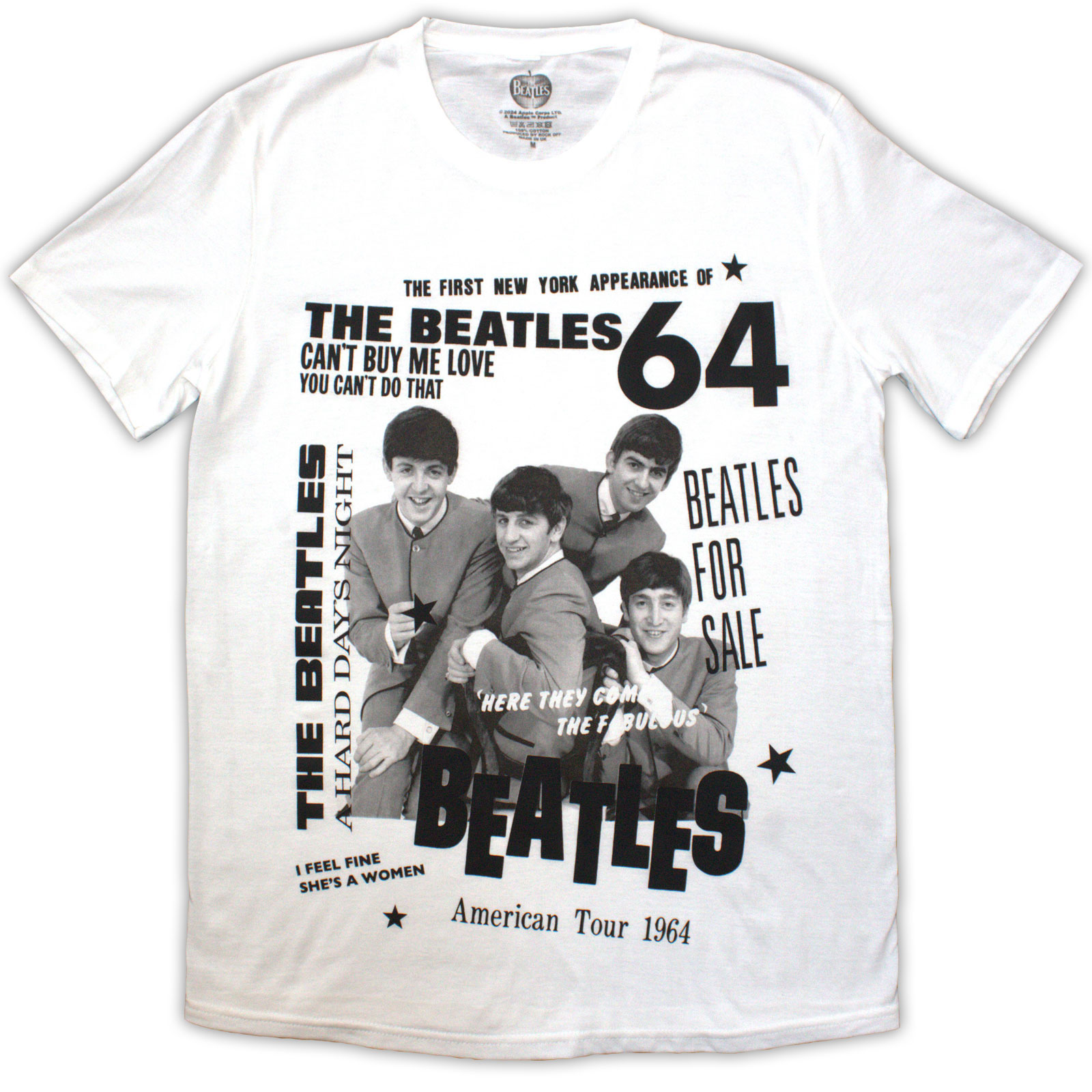 Tričko The Beatles - 1964, Unisex,Biela,XXL