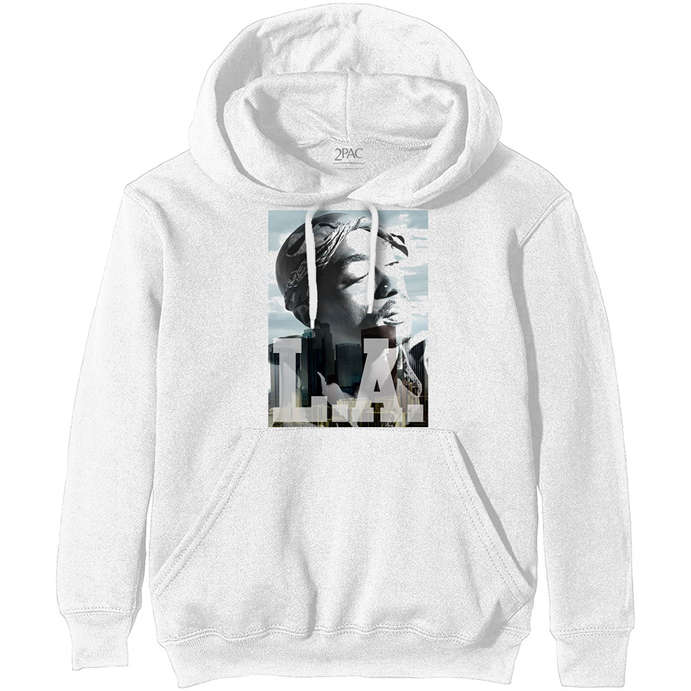Mikina 2Pac - LA Skyline, Unisex,Biela,XS/S
