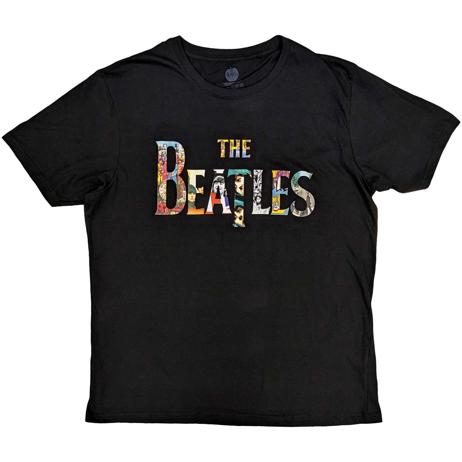 Tričko The Beatles - Logo Treatment, Unisex,Čierna,XXL