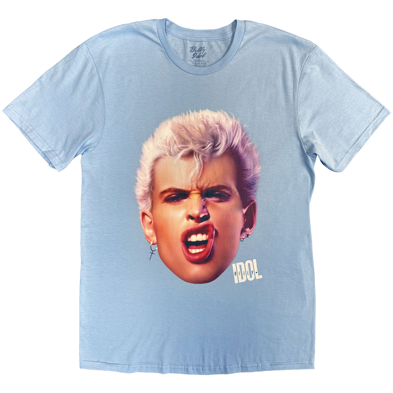 Tričko Billy Idol - Lip Curl, Unisex,Modrá,XXL
