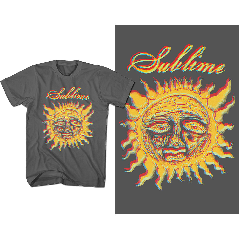 Tričko Sublime - Yellow Sun, Unisex,Šedá,XXL