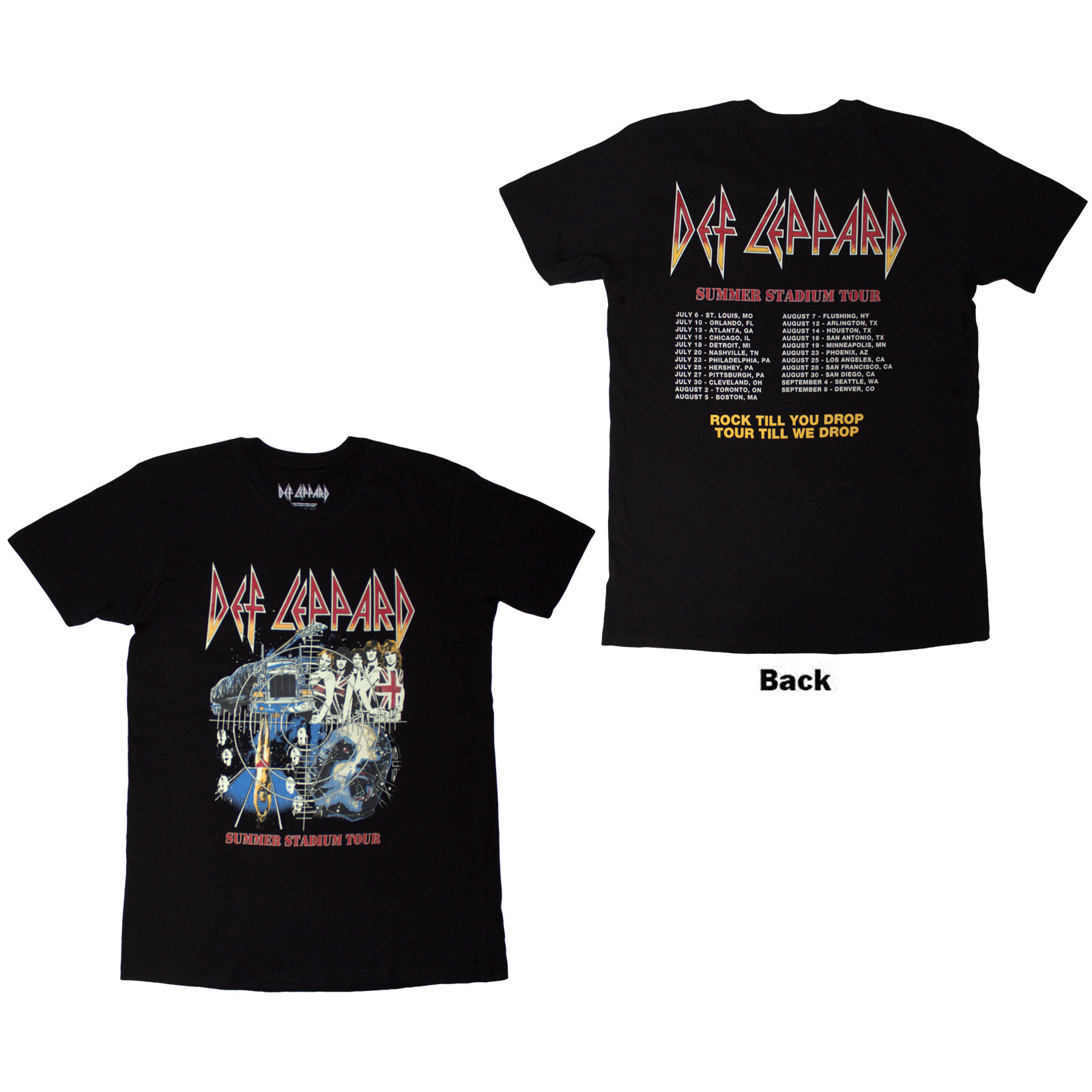 Tričko Def Leppard - Summer Stadium Tour, Unisex,Čierna,S