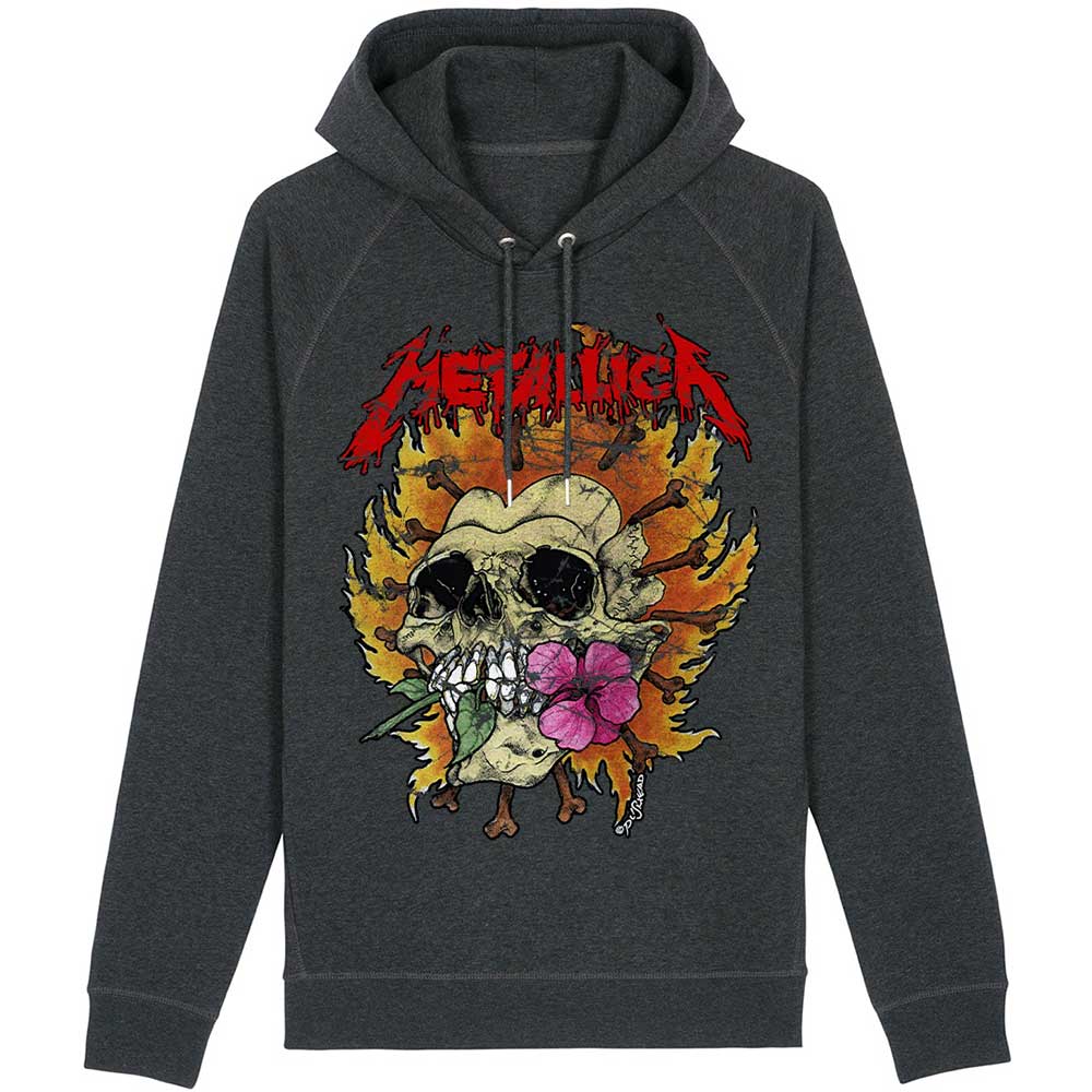 Mikina Metallica - Skull Flower Washed, Unisex,Čierna,M