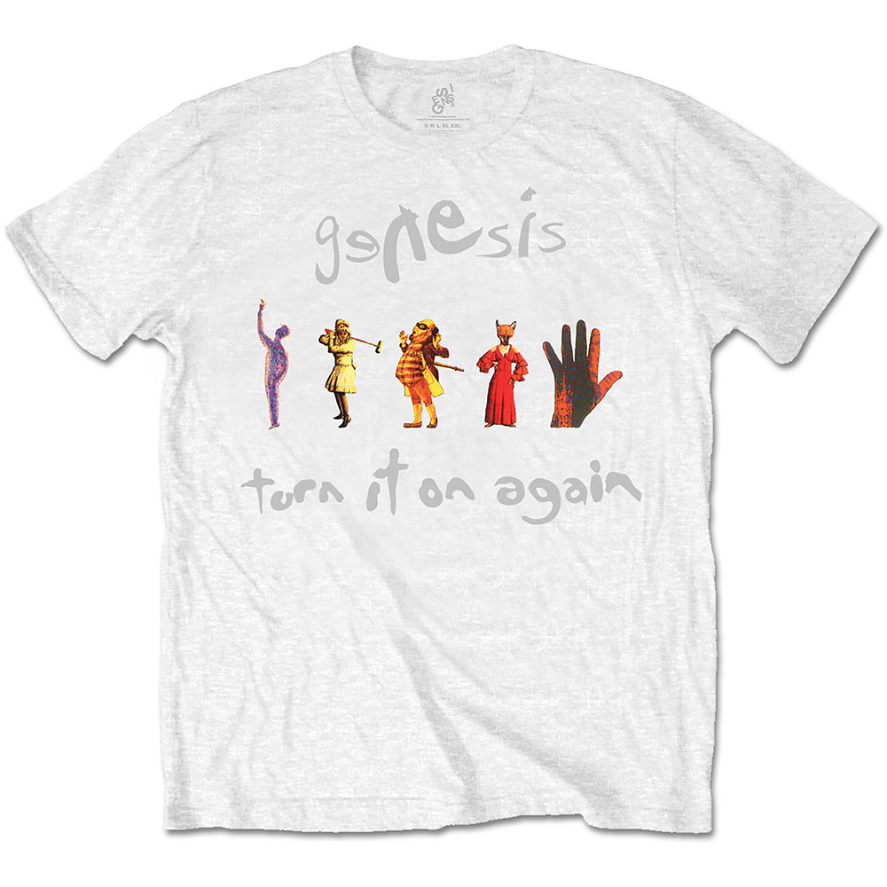 Tričko Genesis - Turn It On Again, Unisex,Biela,XXL