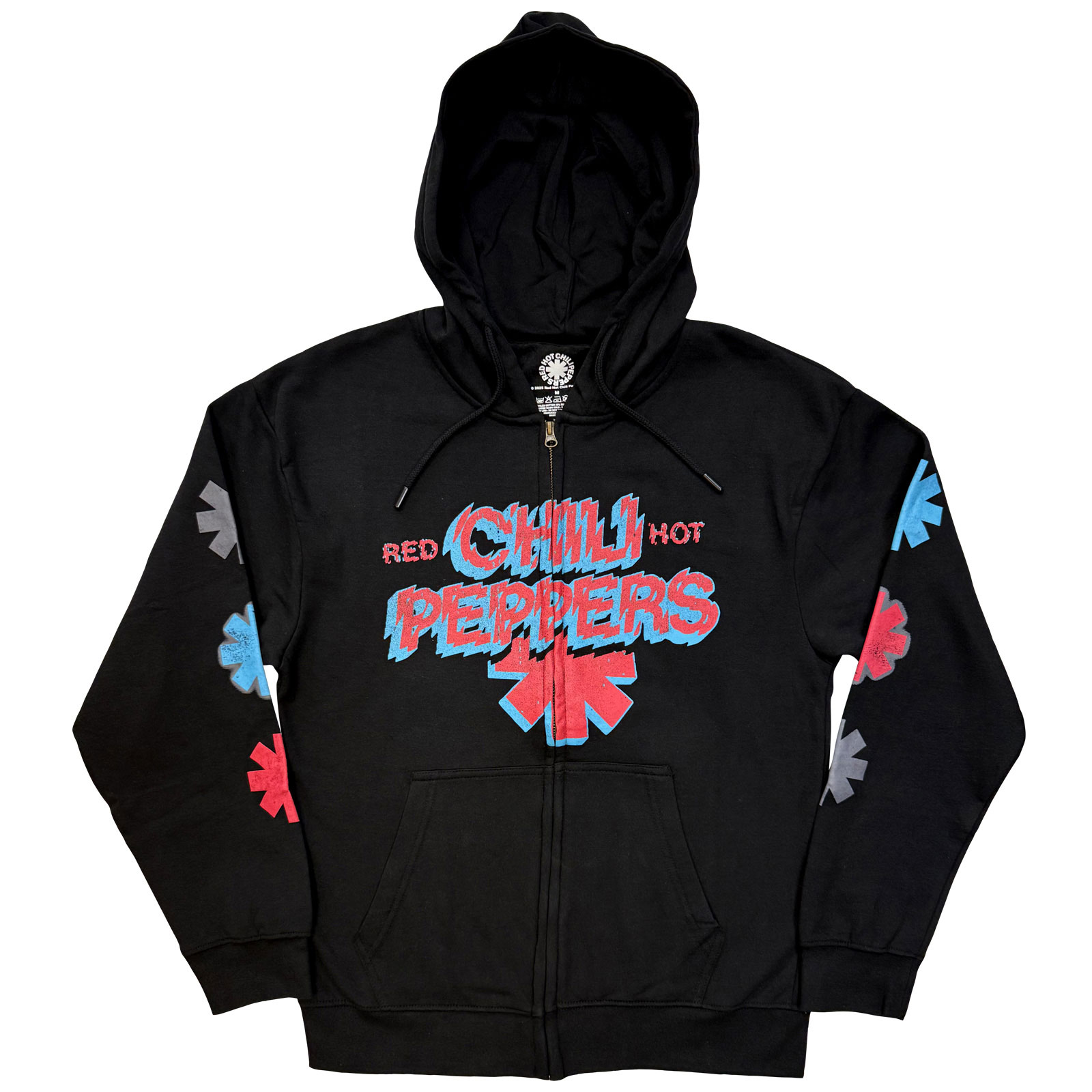 Mikina na zips Red hot chili peppers - Shock Logo, Unisex,Čierna,XXL