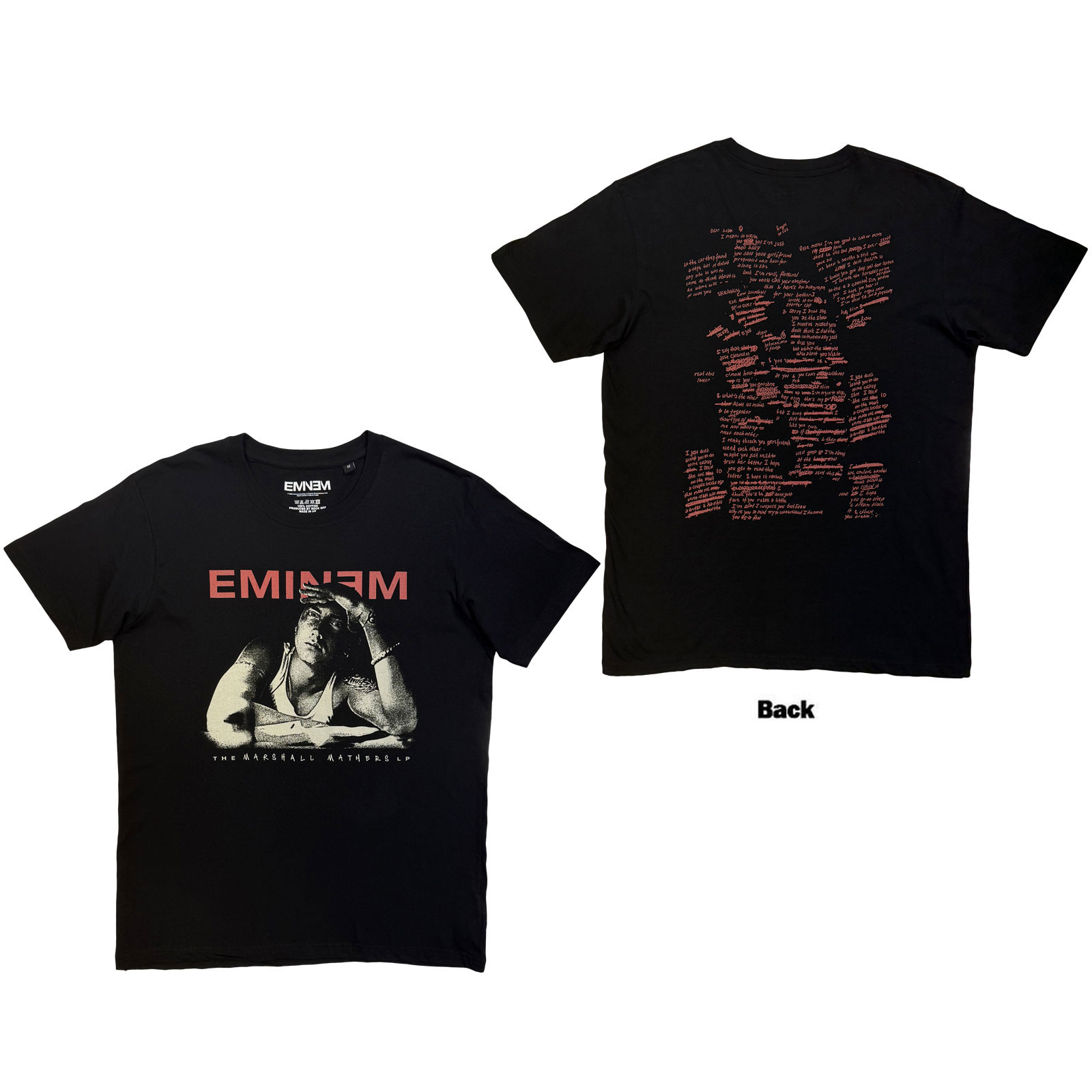 Tričko Eminem - Script Lyrics, Unisex,Čierna,XXL