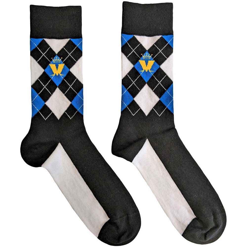 Ponožky MADNESS - Crown & M Blue Diamond, Unisex,Čierna,UK 7 - 11
