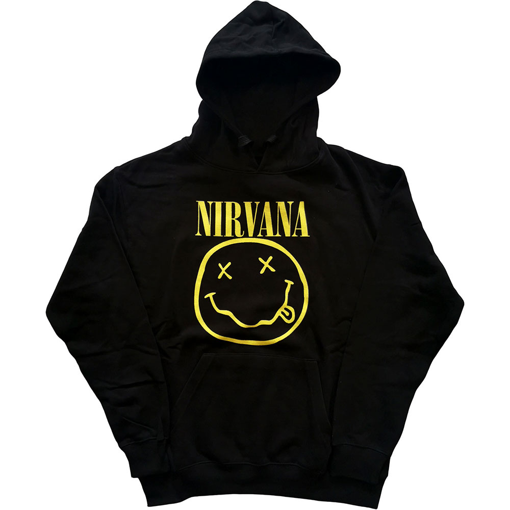 Mikina Nirvana - Yellow Smiley, Unisex,Čierna,3XL