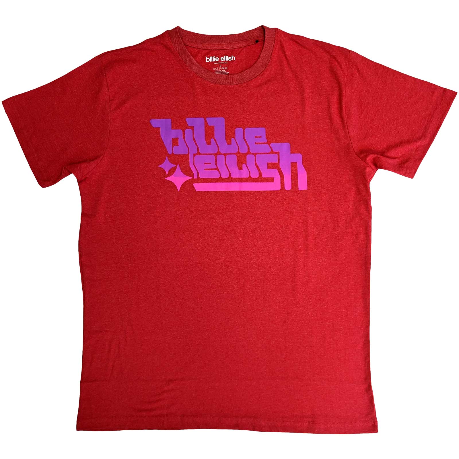 Tričko Billie Eilish - Purple Logo, Unisex,Červená,XXL