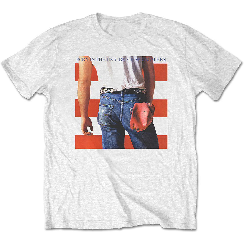 Tričko Bruce Springsteen - Born in the USA, Unisex,Biela,XXL