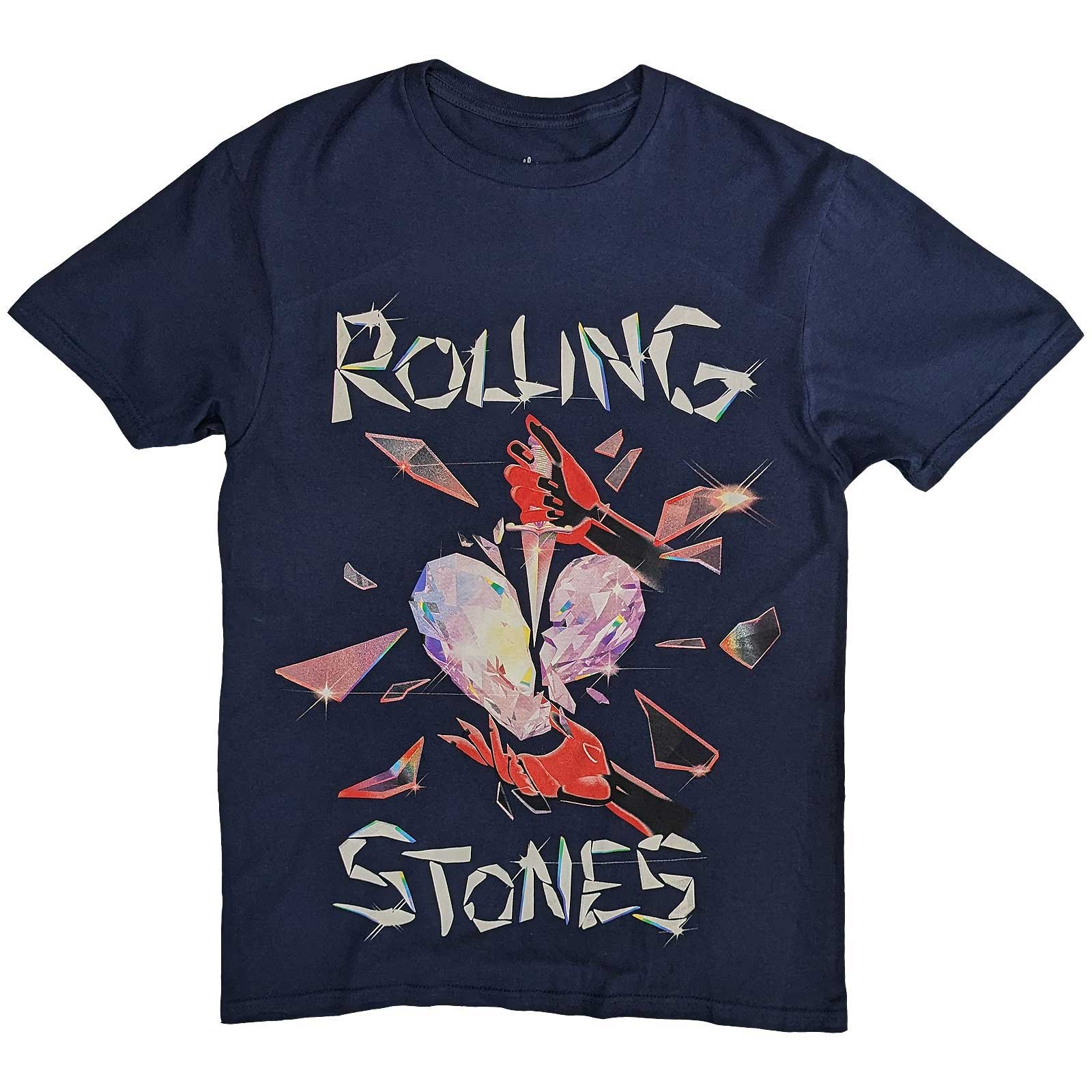 Tričko The Rolling Stones - Hackney Diamonds Heart, Unisex,Modrá,M