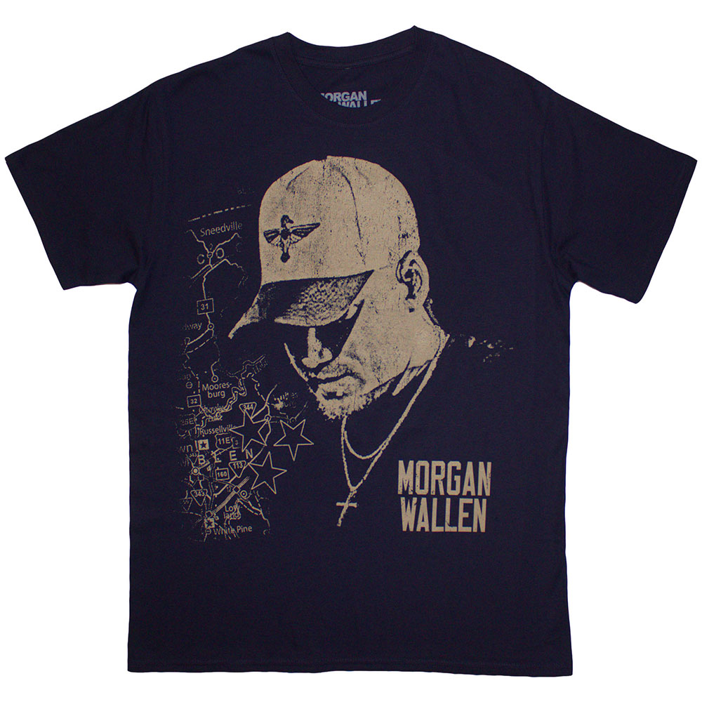 Tričko Morgan Wallen - Cap, Unisex,Modrá,XXL
