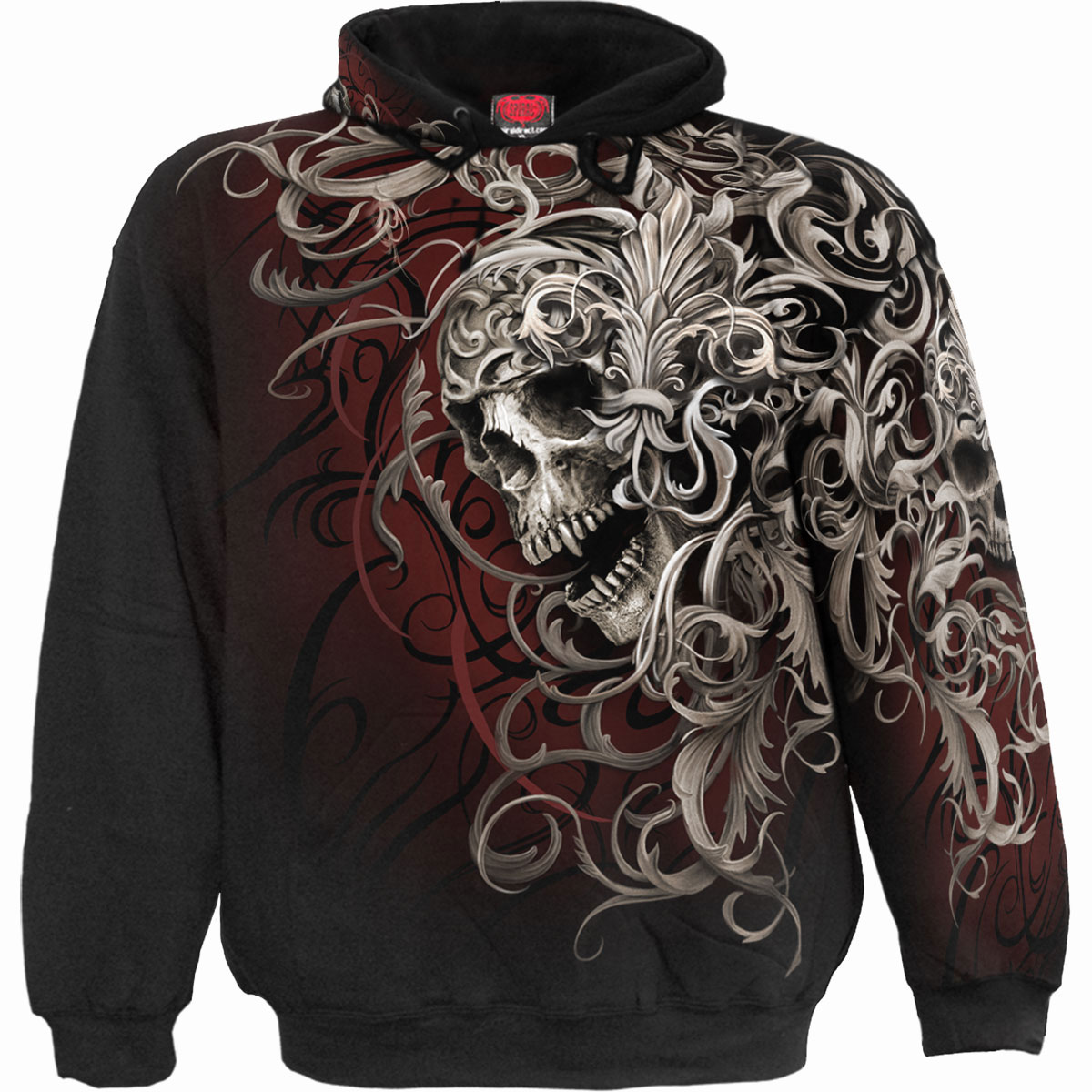 Mikina Spiral Stairs - Skull Shoulder Wrap, Unisex,Čierna,S