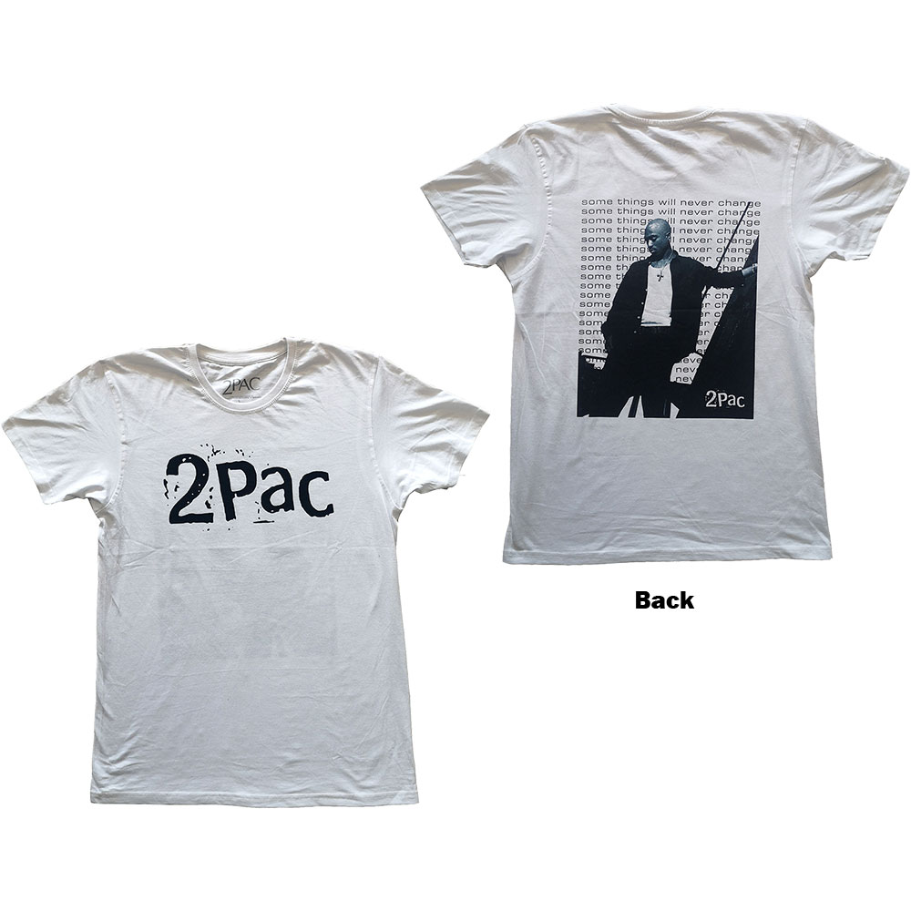 Tričko 2Pac - Changes Back Repeat, Unisex,Biela,XXL