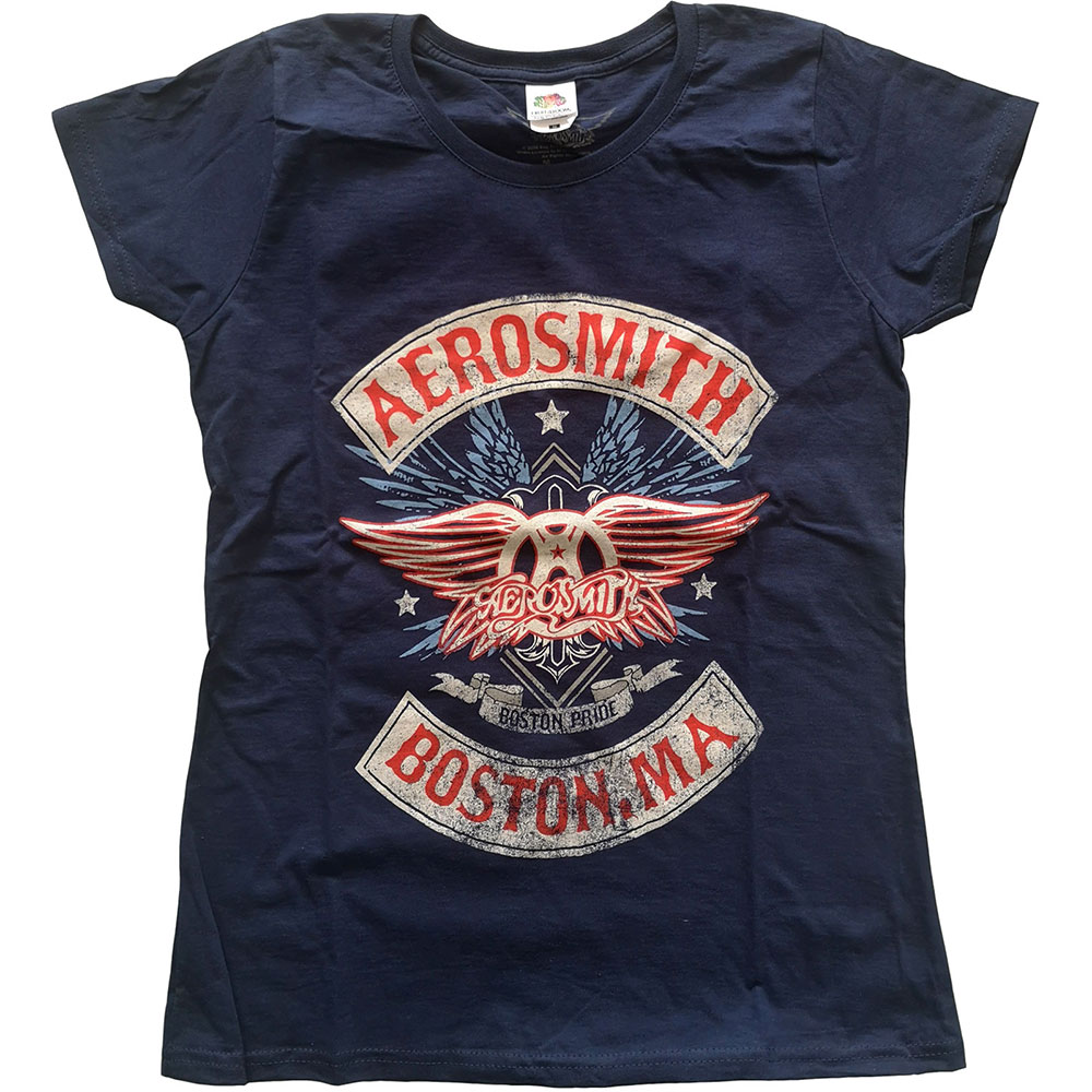 Tričko Aerosmith - Boston Pride, Žena,Modrá,XXL