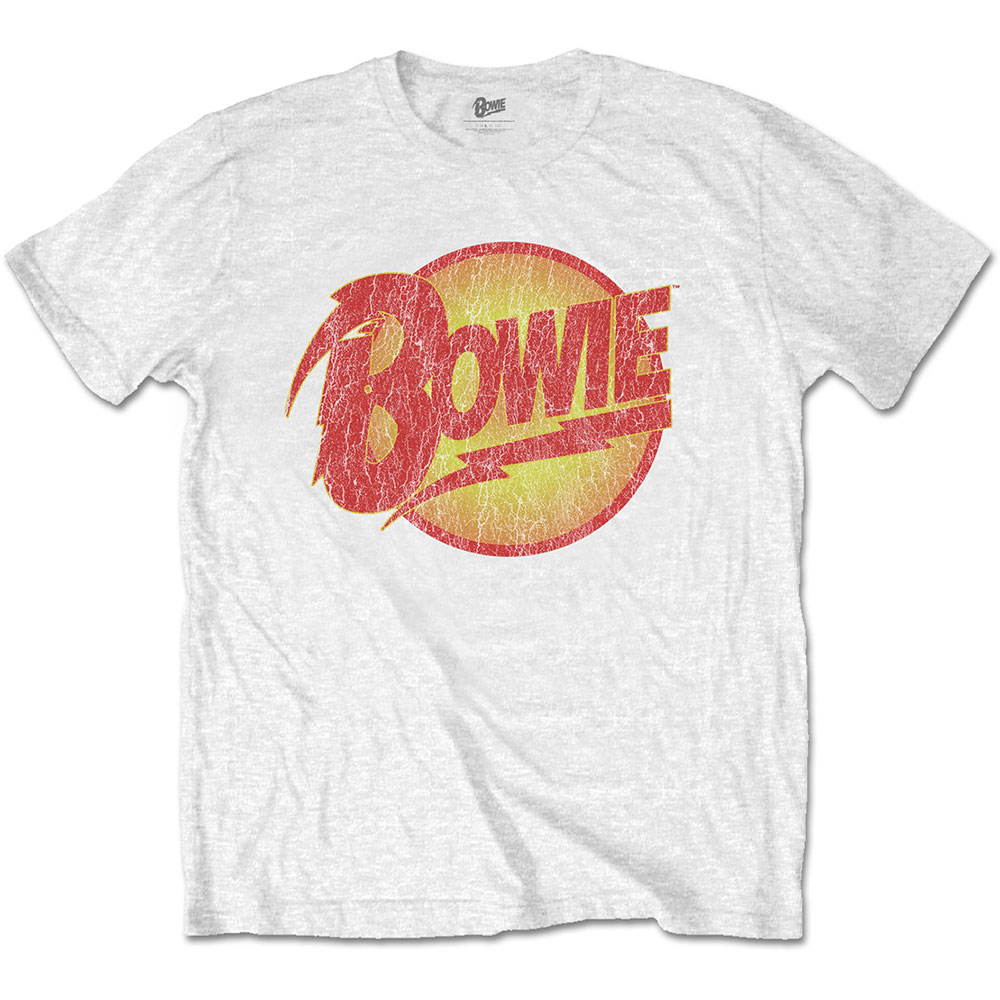 Tričko David Bowie - Vintage Diamond Dogs Logo, Unisex,Biela,XXL