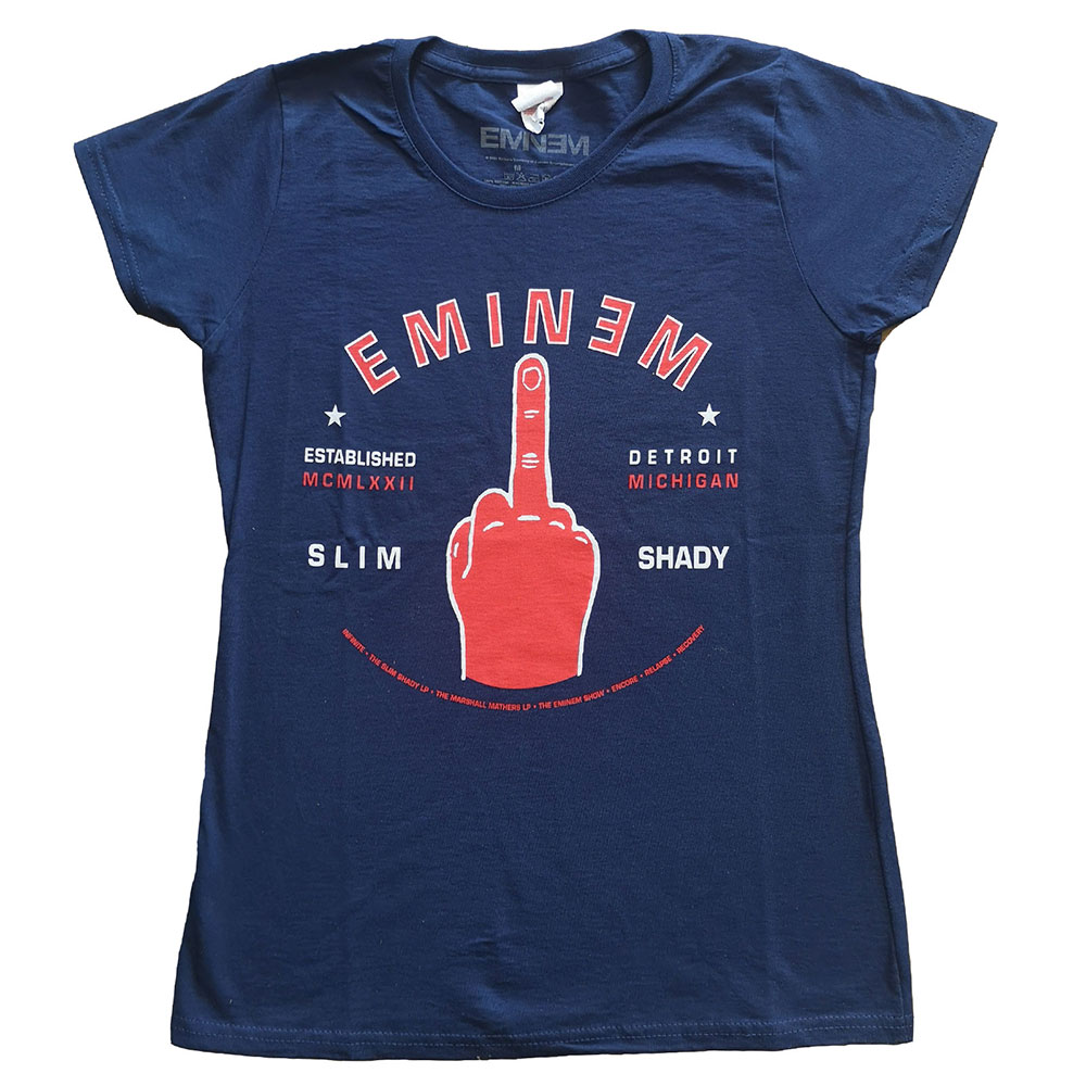 Tričko Eminem - Detroit Finger, Žena,Modrá,S