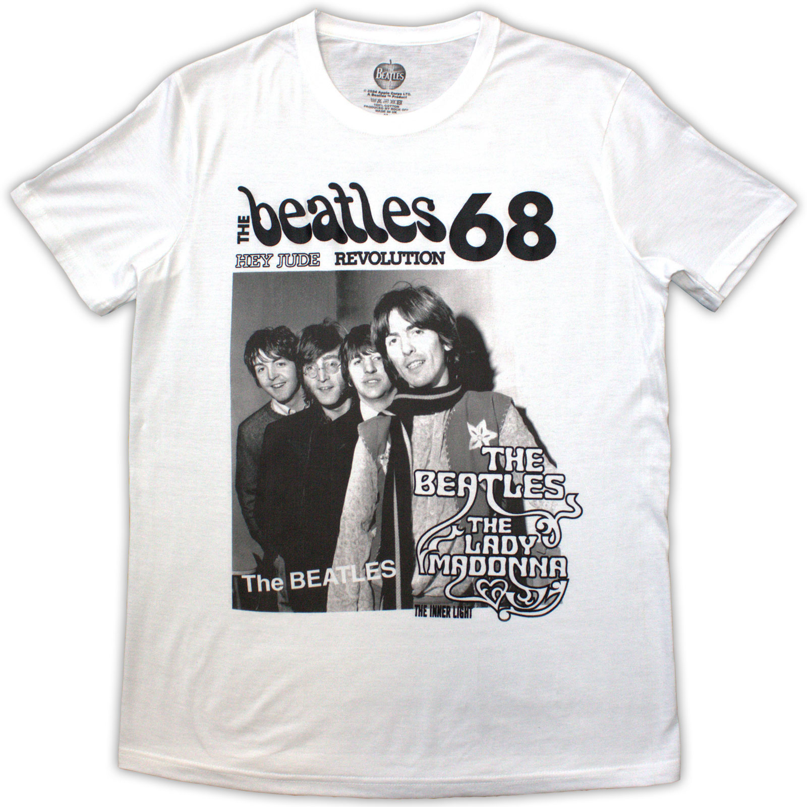 Tričko The Beatles - 1968, Unisex,Biela,XXL