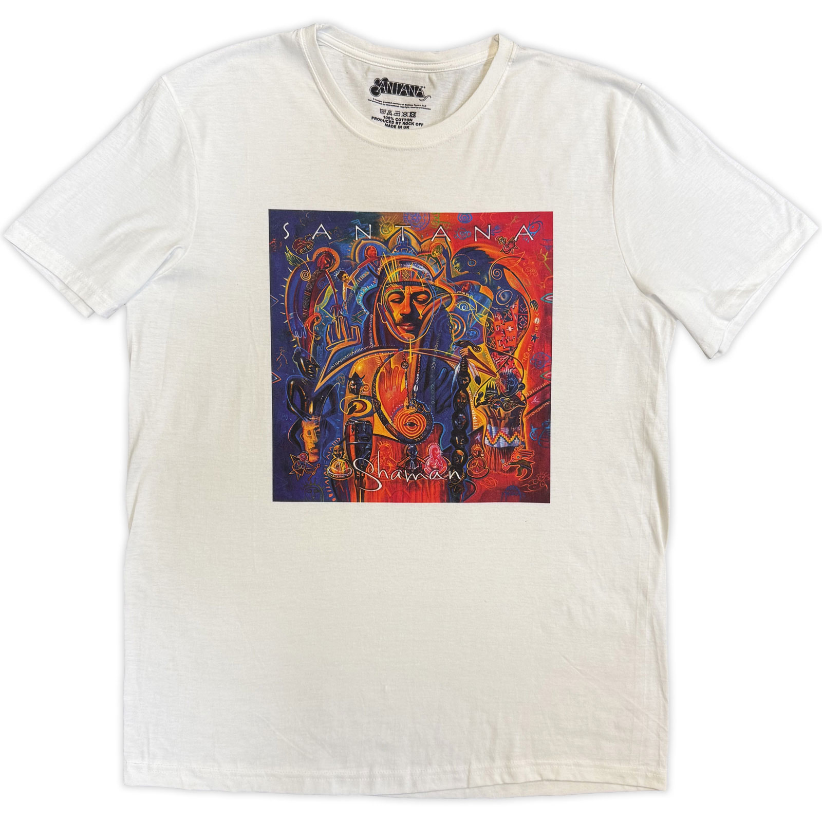 Tričko Carlos Santana - Shaman, Unisex,Biela,XL